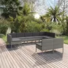 Image de vidaXL Salon de jardin 9 pcs avec coussins Résine tressée Gris