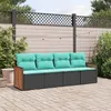 Image de Salon de jardin modulable Vidaxl gris resine tressee 14 pieces 69 x 69 cm