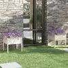 Image de vidaXL Jardinières 2 pcs Blanc 70x70x70 cm Bois de pin massif