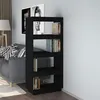 Image de Bibliothèque Séparateur de pièce Noir 60x35x135 cm Pin massif