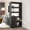 Image de vidaXL Bibliothèque/Séparateur de pièce Gris 80x35x167 cm Pin massif810896
