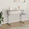 Image de vidaXL Bureau d'artisanat blanc et gris 110x53x(58-87) cm