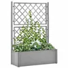 Image de vidaXL Lit surélevé de jardin et treillis et système d'arrosage Gris