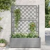 Image de vidaXL Jardinière avec treillis 100x43x142 cm PP Gris pierre