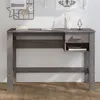 Image de vidaXL Bureau HAMAR Gris clair 110x40x75 cm Bois massif de pin