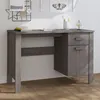 Image de vidaXL Bureau HAMAR Gris clair 113x50x75 cm Bois massif de pin