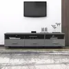 Image de vidaXL Meuble TV HAMAR Gris foncé 158x40x40 cm Bois massif de pin340474