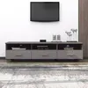 Image de vidaXL Meuble TV HAMAR Gris clair 158x40x40 cm Bois massif de pin340475