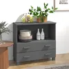 Image de Buffet HAMAR Gris foncé 85x35x80 cm Bois massif de pin