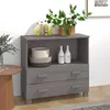Image de Buffet HAMAR Gris clair 85x35x80 cm Bois massif de pin