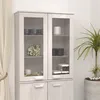 Image de Dessus de buffet HAMAR Blanc 85x35x100 cm Bois de pin massif