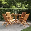 Image de vidaXL Mobilier à Dîner d'Extérieur Pliable 5 pcs Ensemble de Salle à Manger de Patio Table et Chaises de Repas Jardin 3096571