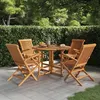 Image de vidaXL Ensemble à Dîner d'Extérieur Pliable 5 pcs Mobilier de Salle à Manger de Patio Table et Chaises de Repas Jardin 3096572