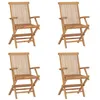 Image de Chaises pliables de jardin lot de 4 Bois de teck solide