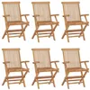 Image de Chaises pliables de jardin lot de 6 Bois de teck solide