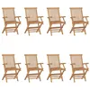 Image de Lot de 8 chaise vidaxl en teck pliable exterieur marron