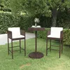 Image de vidaXL Meubles de Bar de Jardin 3 pcs et Coussins Meubles d'Extérieur Table et Chaises de Patio Salon de Jardin Terrasse 3094771