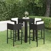 Image de vidaXL 5-delige Tuinbarset met kussens poly rattan zwart3094781
