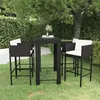 Image de vidaXL Ensemble de Bar de Jardin 5 pcs et Coussins Meubles d'Extérieur Table et Chaises de Patio Salon de Jardin Terrasse 3094784