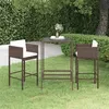 Image de vidaXL Meubles de Bar de Jardin 3 pcs et Coussins Meubles d'Extérieur Table et Chaises de Patio Salon de Jardin Terrasse 3094786