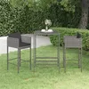 Image de vidaXL Ensemble de Bar de Jardin 3 pcs et Coussins Meubles d'Extérieur Table et Chaises de Patio Salon de Jardin Terrasse 3094788