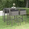 Image de vidaXL Ensemble de Bar de Jardin 5 pcs et Coussins Meubles d'Extérieur Table et Chaises de Patio Salon de Jardin Terrasse 3094794