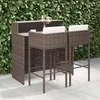 Image de vidaXL Meubles de Bar de Jardin 3 pcs et Coussins Meubles d'Extérieur Table et Chaises de Patio Salon de Jardin Terrasse 3094806