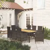 Image de vidaXL Mobilier à Dîner de Jardin 9 pcs avec Coussins Ensemble de Salle à Manger Table et Chaises de Repas de Terrasse Patio 3094838