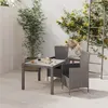 Image de vidaXL Mobilier à Dîner de Jardin 3 pcs avec Coussins Ensemble de Salle à Manger Table et Chaises de Repas de Terrasse Patio 3094873