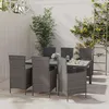 Image de Salon de jardin Vidaxl resine tressee gris 7 pieces 190.0 x 90 x 75 6 personnes