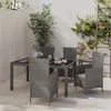 Image de vidaXL 5-delige Tuinset met kussens poly rattan grijs3094881