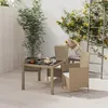 Image de vidaXL Mobilier à Dîner de Jardin 3 pcs avec Coussins Ensemble de Salle à Manger Table et Chaises de Repas de Terrasse Patio 3094901