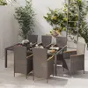 Image de vidaXL 7-delige Tuinset met kussens poly rattan zwart en grijs3094937