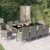 Image de vidaXL 11-delige Tuinset met kussens poly rattan zwart en grijs3094940