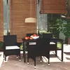 Image de vidaXL Mobilier à Dîner de Jardin et Coussins 5 pcs Ensemble de Salle à Manger de Patio Table et Chaises d'Extérieur Balcon 3094975