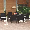 Image de vidaXL Mobilier à Dîner de Jardin et Coussins 7 pcs Ensemble de Salle à Manger de Patio Table et Chaises d'Extérieur Balcon 3094977