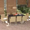 Image de vidaXL Mobilier à Dîner de Jardin et Coussins 9 pcs Ensemble de Salle à Manger de Patio Table et Chaises d'Extérieur Balcon 3094990