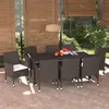 Image de vidaXL Mobilier à Dîner de Jardin et Coussins 9 pcs Ensemble de Salle à Manger de Patio Table et Chaises d'Extérieur Balcon 3094996