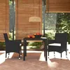 Image de vidaXL Mobilier à Dîner de Jardin et Coussins 3 pcs Ensemble de Salle à Manger de Patio Table et Chaises d'Extérieur Balcon 3095009