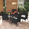 Image de vidaXL Mobilier à Dîner de Jardin et Coussins 5 pcs Ensemble de Salle à Manger de Patio Table et Chaises d'Extérieur Balcon 3095010