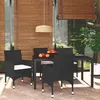 Image de vidaXL Mobilier à Dîner de Jardin et Coussins 5 pcs Ensemble de Salle à Manger de Patio Table et Chaises d'Extérieur Balcon 3095011