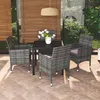 Image de vidaXL Mobilier à Dîner de Jardin et Coussins 5 pcs Ensemble de Salle à Manger de Patio Table et Chaises d'Extérieur Balcon 3095022