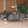 Image de vidaXL Mobilier à Dîner de Jardin et Coussins 9 pcs Ensemble de Salle à Manger de Patio Table et Chaises d'Extérieur Balcon 3095026