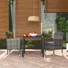 Image de vidaXL Mobilier à dîner de jardin et coussins 3pcs Résine tressée Gris 3095027
