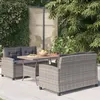 Image de vidaXL Ensemble à dîner de jardin 3 pcs Résine tressée bois d'acacia 3095250