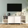 Image de Meuble TV blanc 130x35x50 cm bois d ingénierie
