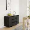 Image de Buffet avec 3 tiroirs Noir 120x41x75 cm Bois d ingénierie