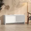Image de Meuble TV Blanc 90x35x40 cm Bois d ingénierie