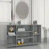 Image de vidaXL Buffet, Armoire avec 4 Étagères, Meuble de Rangement, Organisateur de Salle de Séjour Salon Intérieur, Sonoma Gris Bois d'Ingénierie