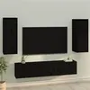 Image de vidaXL Armoires murales 2 pcs Noir 30x30x80 cm Bois de pin massif813504